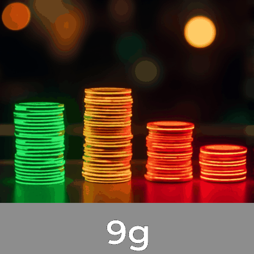 9g: Caça-níqueis Gigantes, Blackjack Estratégico e Roleta ao Vivo